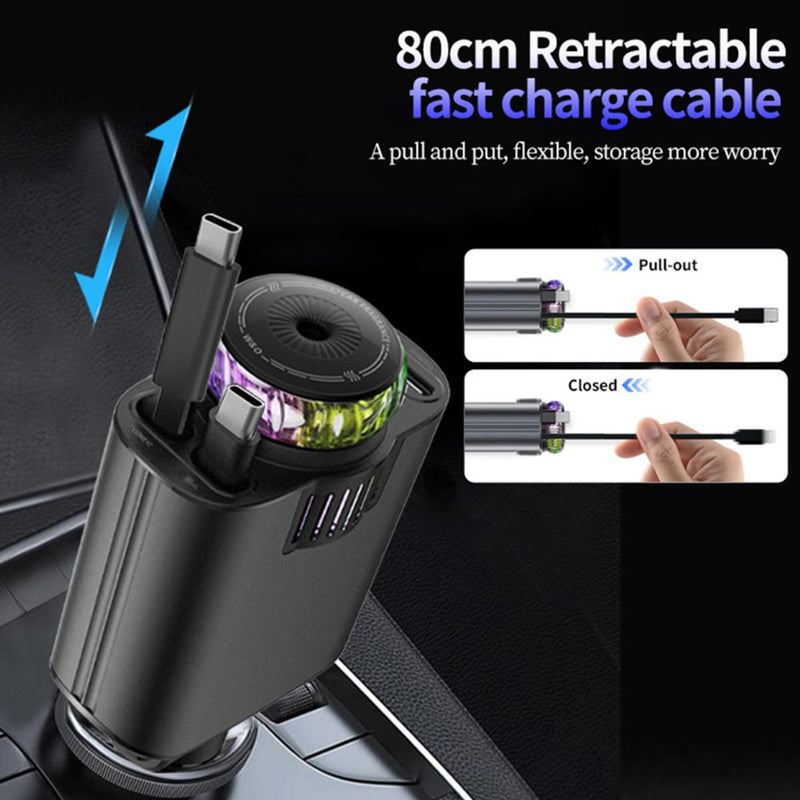 5-in-1 Starlight Car Charger — Fast Charge, Ambient Glow & Aroma