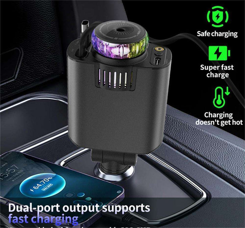 5-in-1 Starlight Car Charger — Fast Charge, Ambient Glow & Aroma