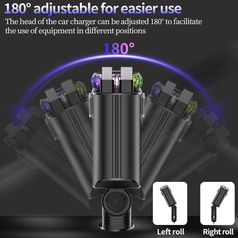 5-in-1 Starlight Car Charger — Fast Charge, Ambient Glow & Aroma